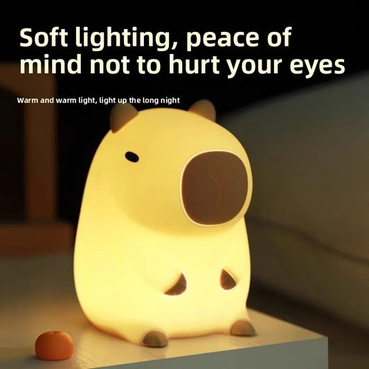 Luminária de capivara preço imperdível conforto entregue e luz ambiente aconchegante bom para dormir e ter sono leve